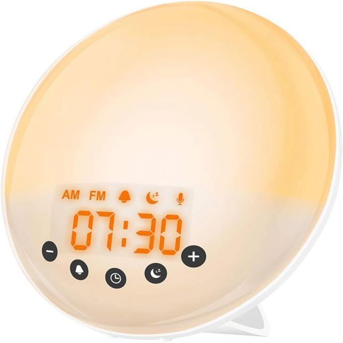 Réveil double avec radio et lampe de réveil - simulateur de lever/coucher de soleil