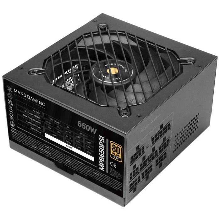 Fuente de Alimentación Mars Gaming MPB650PSI Certificación 80 PLUS Gold modular - vue 2