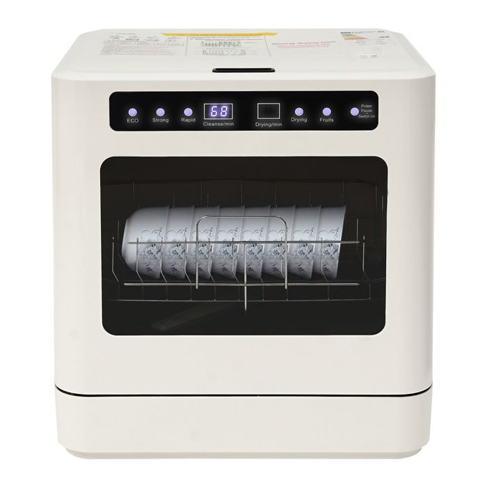 Mini lave-vaisselle de table compact 800 W 6 l avec 6 couverts réservoir deau amovible 4 programmes - Oukaning