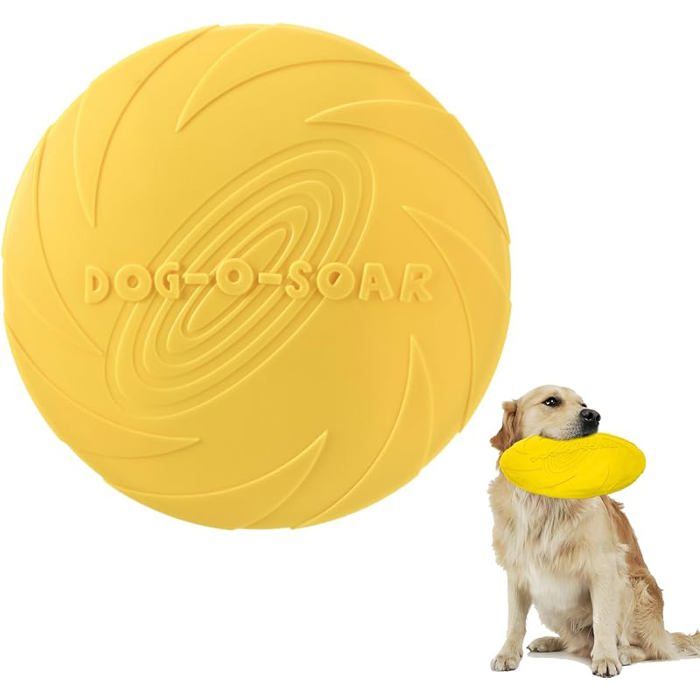 Frisbee Chien Freesbee pour Chien Jeu Interactif Frisbee Chiot Indestructible Disque en Caoutchouc 22cm Frisbees
