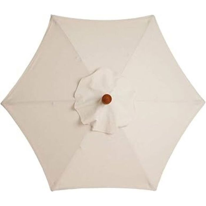 Parasol de jardin - PZCC - PZCC - Ø 25 m - 6 baleines robustes - Tissu polyester - Blanc