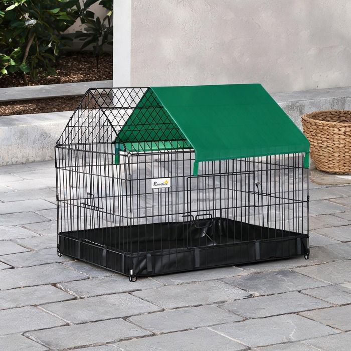 Enclos en acier avec bâche Oxford pour petits animaux - 90 x 75 x 75 cm - Noir - Noir Acier 35.43 x 29.53 x 29.53 cm Ref AGST2Z