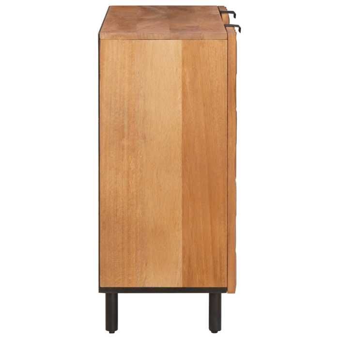 Marron Armoire multimédia Buffet rectangulaire (1 pc) avec étagère Finition Acacia Brun 90x33x75 cm N2829