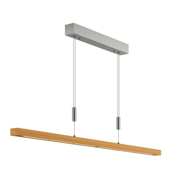 Suspension ampoules LED - Quitani - lampe suspendue - Bois - 118 x 3 x 4 5 cm - chêne nickel mat Suspension ampoules LED - Quitani - lampe suspendue - Bois - 118 x 3 x 4 5 cm - chêne nickel mat
