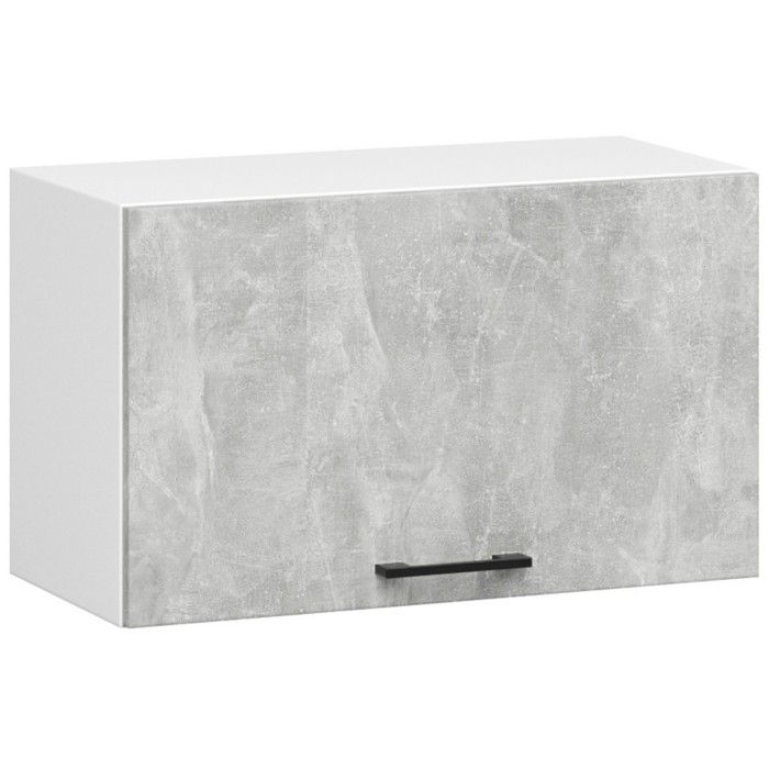 Meuble de cuisine haut AKORD W60 hotte OLIWIA modulable Blanc 60 cm 1 porte couleur Béton 1 étagère 60x30x29 cm