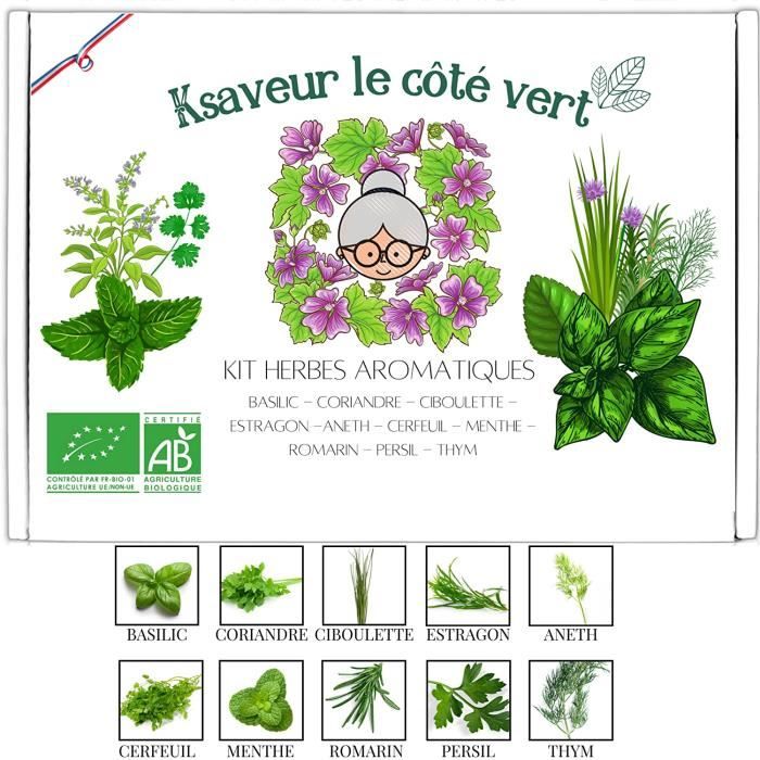 Kit prêt à Pousser - 10 variétés de graines D'Herbes Aromatiques à Planter  (Basilic, Coriandre, Ciboulette, Estragon, Aneth, Ce A77 - Cdiscount Jardin