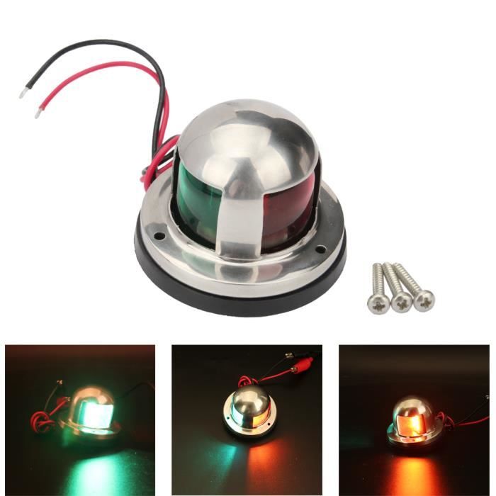 4 Feux De Navigation Bateau Bleu 3 Pouces - LED 12V, Acier Inoxydable, étanches IP67, Pour Bateaux, Camions, Bus