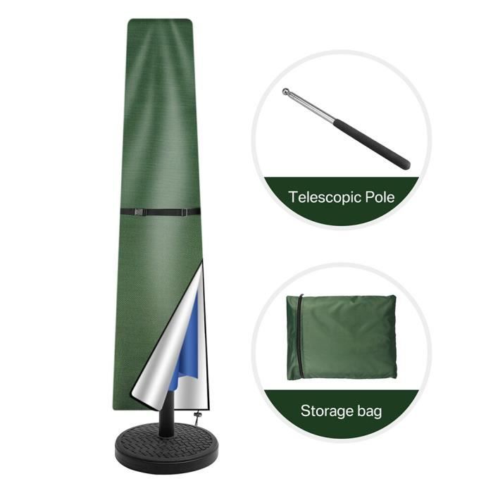 Housse Imperméable Pour Parasol Chauffant - Polyester 210D, Taille 220 Cm, Fermeture Zip, Couleur Beige