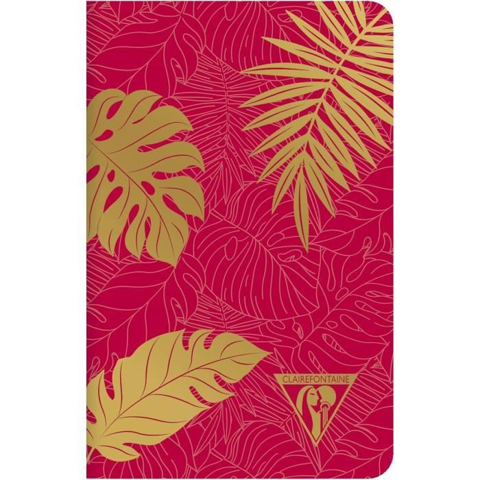 Calligrapher 821C A Stapled Directory (Clairefontaine) - 9x14 Cm - 96 Small Squares Pages - 70 G White Paper - Varnished Recycled Card Cover - Random