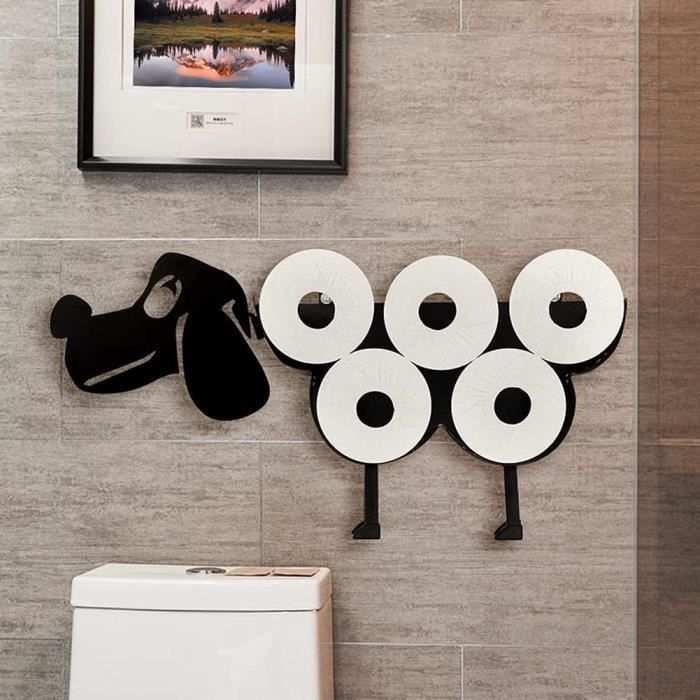 VELENTI Porte-Rouleau Toilette Mouton Noir 3D - Support Autoportant Déco Drôle - Lot De 3