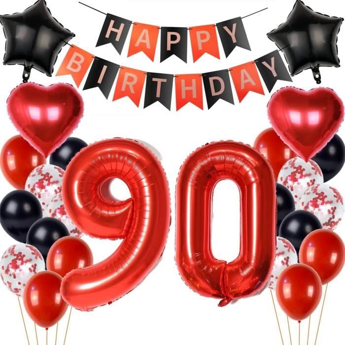Ballons 90 Ans Anniversaire Femme Décoration Noir Or Rose Topper Gâteau Ballons 90 Ans Anniversaire Femme Décoration Noir Or Rose Topper Gâteau