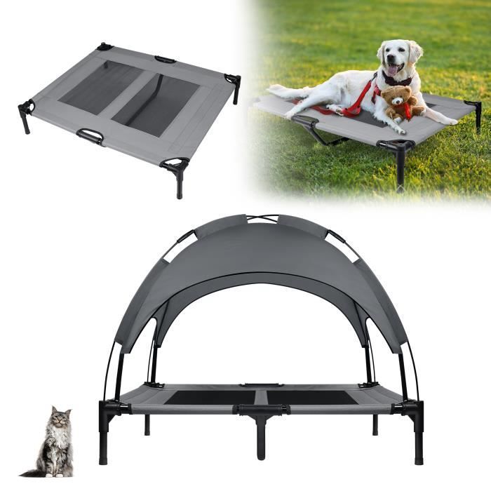 Meilleurs prix pour Lit pour animal domestique - YRHOME - Canapé pour chien - 92 cm - Protection solaire - Structure surélevée