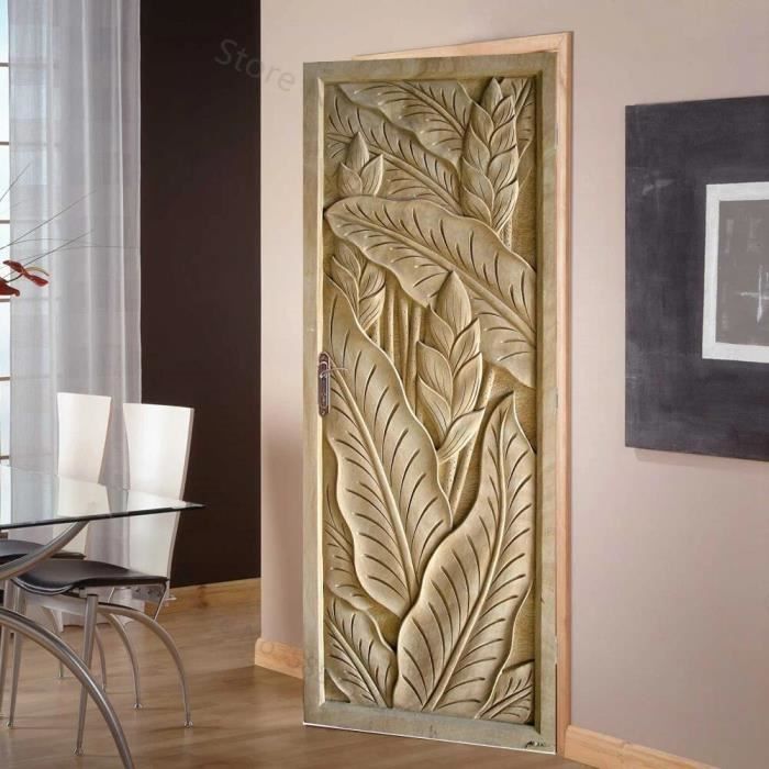 CDn-19183 Autocollant De Porte Auto-adhésif En PVC Papier Peint à Motif