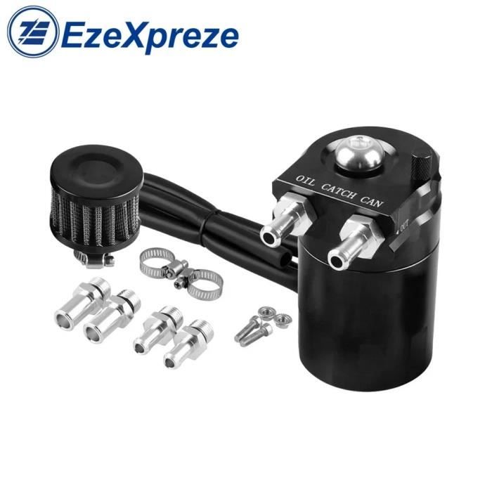 Aputoxz Kit Récupérateur D'Huile 2 Ports 750 Ml – Avec Filtre Reniflard Lavable & Vanne Vidange, Noir