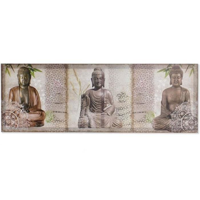 Cadre toile zen Bougie Galet et Orchidée - 90 x 30 cm C - Maison