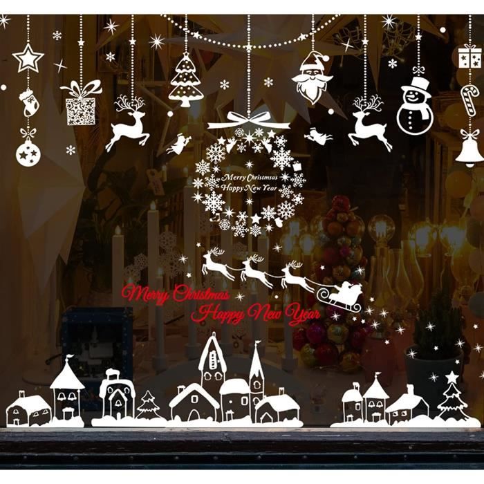 137 Autocollants De Noël Pour Fenêtres - Adhésifs Statiques Recto-verso, Réutilisables, Motifs Flocons Et Fêtes