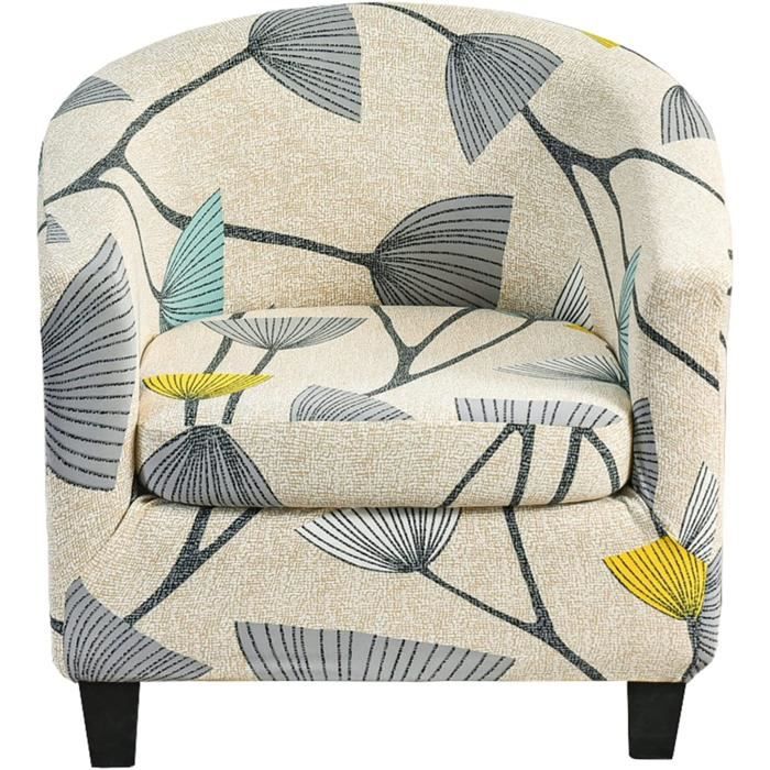 JHLD Housse Fauteuil Tub Chair Velours 2 Pièces - Protection Extensible Lavable Chesterfield