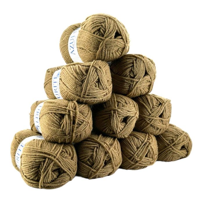 Laine à Tricoter Acrylique Douce - Lot De 10 Pelotes Kaki Pour Crochet, Tricot Et Amigurumi !