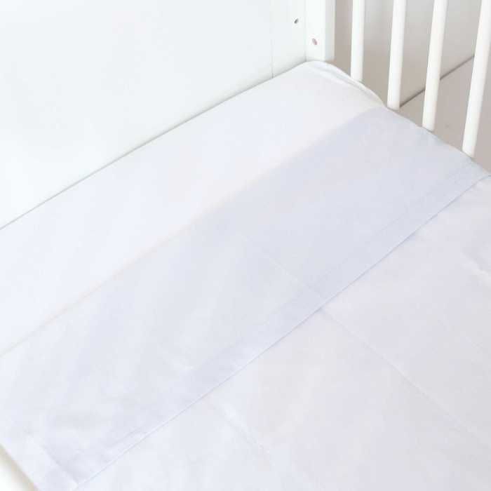 Drap plat bébé - TROIS KILOS SEPT - 100% coton - Bleu ciel - 120x180 cm Drap plat bébé - TROIS KILOS SEPT - 100% coton - Bleu ciel - 120x180 cm