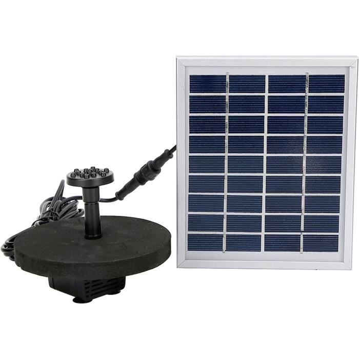 Pompe Fontaine Solaire Flottante 4.5V 3W Pour Bain D'Oiseaux Et Jardin - Avec Détection Niveau D'Eau