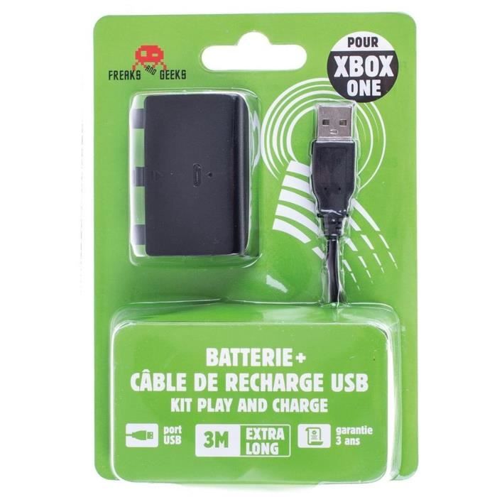 Batterie + Câble chargeur USB pour Manette sans fil Xbox One - 1200 mah