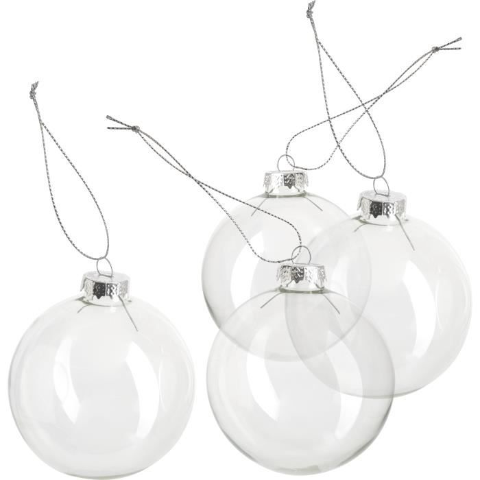 Boules Cœur Transparentes Pour Décoration - Lot De 10 - 8 Cm - Plastique Réutilisable - Noël, Mariage, Fête