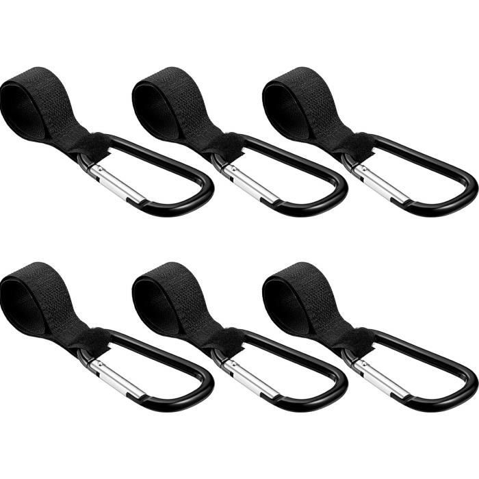 Pince pour Poussette Universelles Accessoire Poussette Pince Poussette Crochets Poussette 2 Crochets pour Poussette +6 Clip pour Poussette