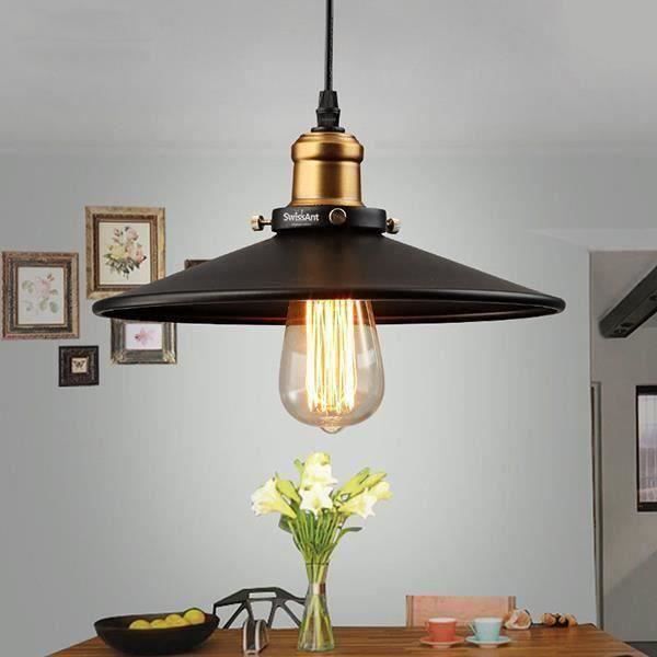 Suspension ronde 90x150 cm en métal bronze antique avec ampoule - AMP