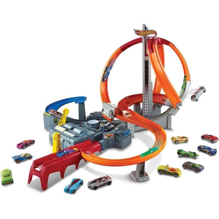 VEHICULE POUR CIRCUIT MINIATURE Hot Wheels Action Coffret Piste Ouragan  avec propulseur et loopings pour courses et cascades, une50 - Cdiscount  Jeux - Jouets