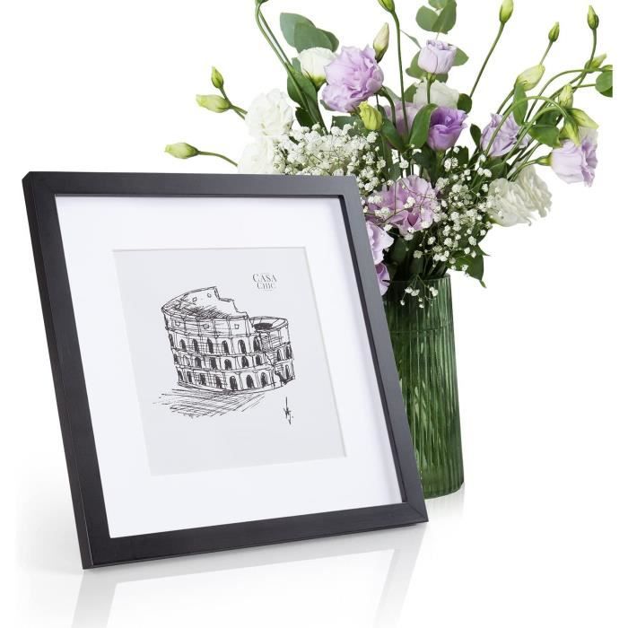Cadre Photo Bois Massif Chêne 20x30 Cm - Verre Trempé - Style Rustique Élégant Pour Photos 20x30 Ou 12x17 Cm