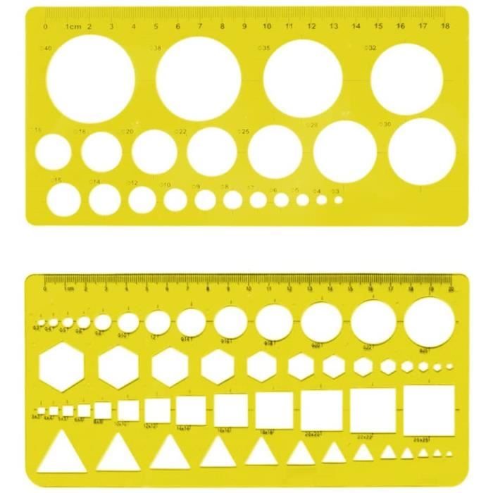 2 Pcs Gabarit de Cercle Pochoirs Géoétriques Pochoirs de Cercle
