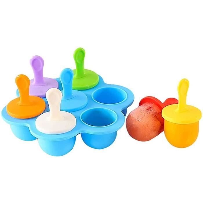 Wszmd 7 Cellules Popsicle Moule Mini Silicone Moules Creme Glacee Bricolage Bebe Supplement Nourriture Bebe Fruit Secoueur Mou A3 Cdiscount Maison