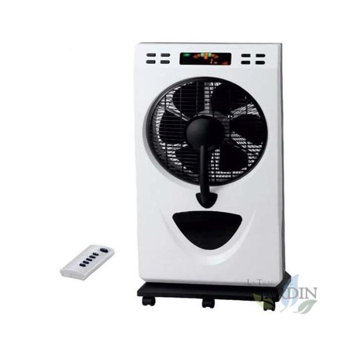 Ventilateur nébuliseur numérique Suinga - 3 vitesses 90W 30 cm - Blanc - Télécommande