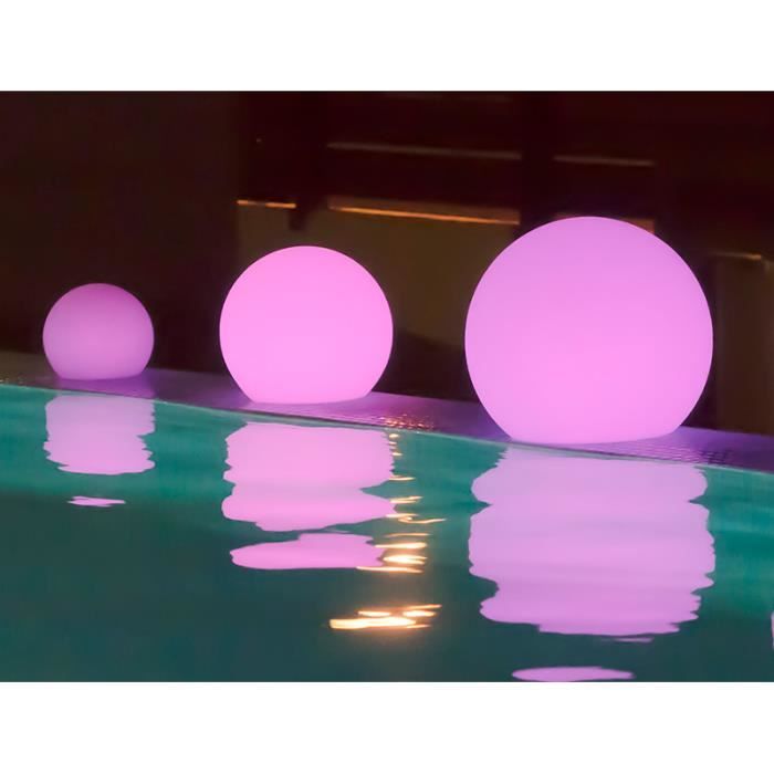 Boule sphère lumineuse MOOVERE - Blanc - Solaire+Batterie rechargeable LED/RGB