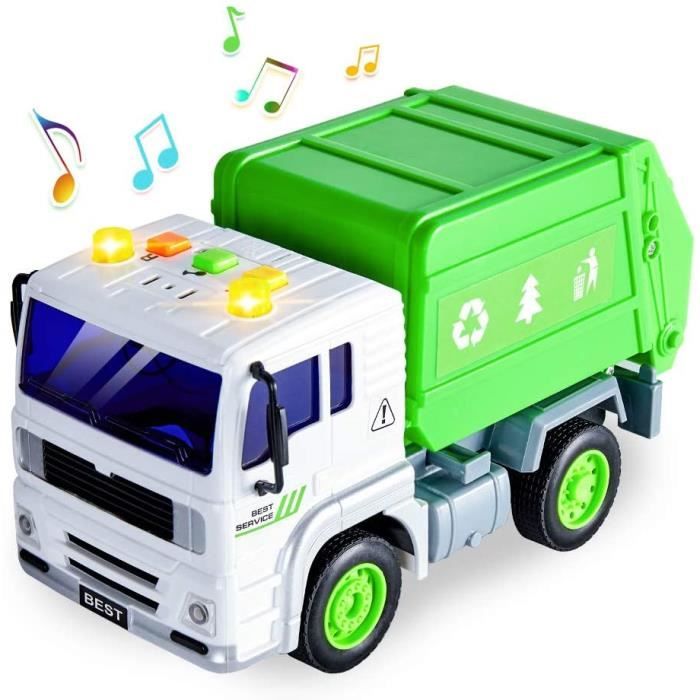 Camion Poubelle Recyclage Voiture Enfant Jouet Lumière et Son