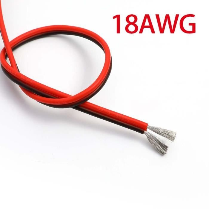 Câble électrique 6 AWG Cuivre - Rouge Et Noir - Pour Moteur Ou Alimentation - Neuf Chine