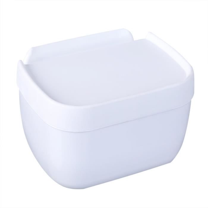 Boîte De Rangement Pour Tampons Et Serviettes Hygiéniques En Bois - Organiseur 2 Compartiments Avec Couvercle (Blanc)
