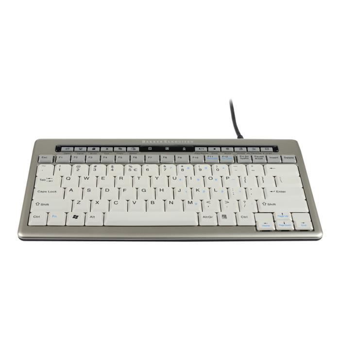 Clavier Bakker Elkhuizen S-board 840 - USB - Gris - Touches de raccourci multimédia