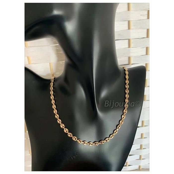 Chaîne Pour Cheville Grain De Café Plaqué Or 18 Carats - Bijou Femme Neuf