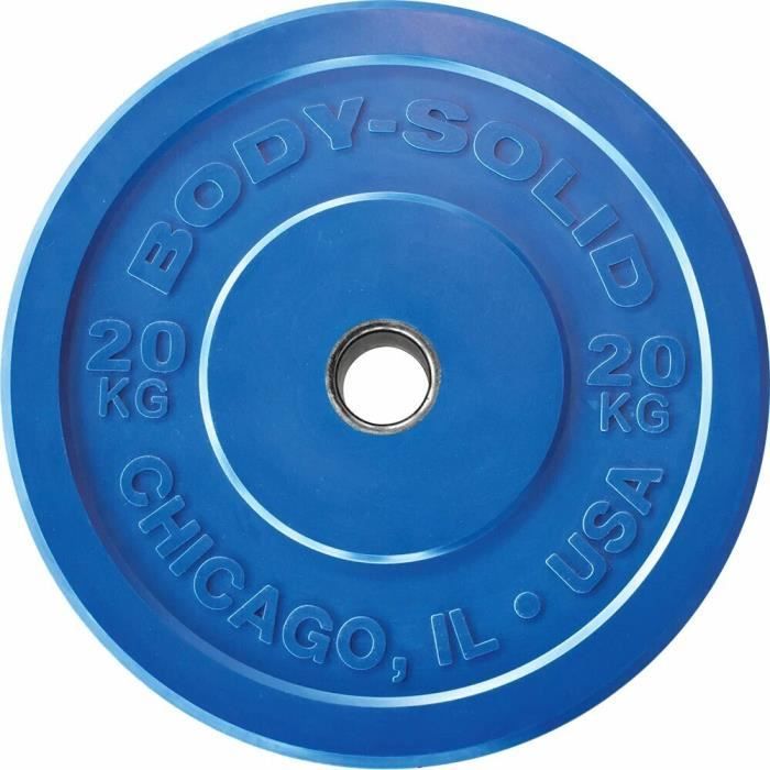 Disque de musculation Body Solid Chicago Olympic - 20 kg - Bleu