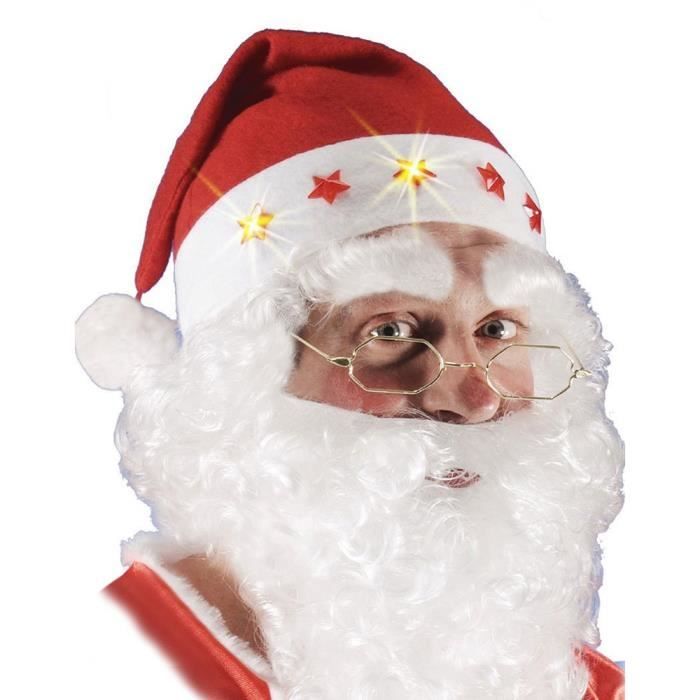 Bonnet de Père Noël lumineux clignotant adulte ados  fête fin d'année wm-15 