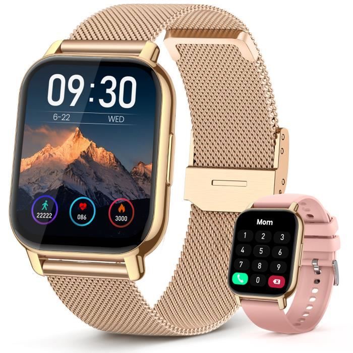 Montre Connectée Sport Femme, Bracelet Alliage 40 Strass Smartwatch avec  Période Physiologique-Blood Oxygen-Cadeau Femme-Rose Doré - Cdiscount  Téléphonie