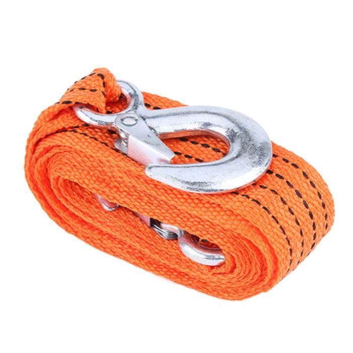 Sangle Remorquage 5 Tonnes 4 M - Corde De Traction Voiture Avec Crochets U Sécurité - Jaune Réfléchissant