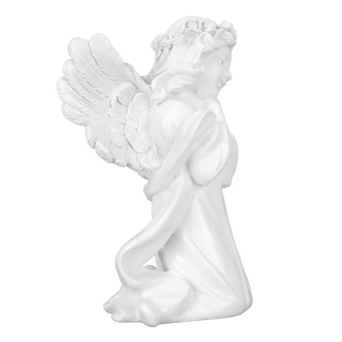 Lot De 2 Figurines D'ange Avec Roses - 11,5 Cm De Haut, En Pierre Artificielle Peinte à La Main, Chérubin Décoration Romantique - 3