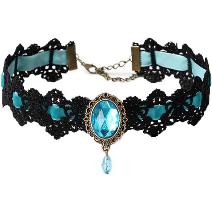 Collier Gothique Victorien En Dentelle Noire Pour Femmes Et