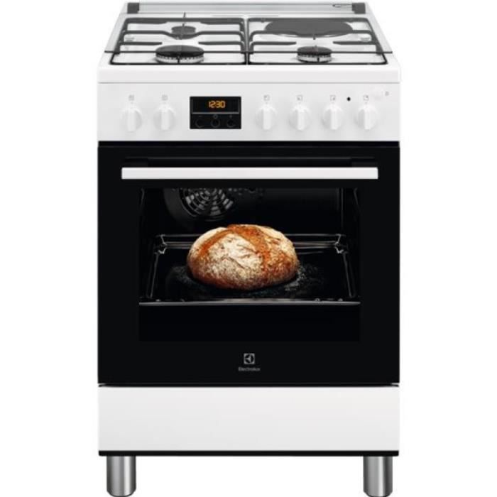 Cuisinière Mixte ELECTROLUX LKM648588W - Table de cuisson gaz et électrique - Blanc