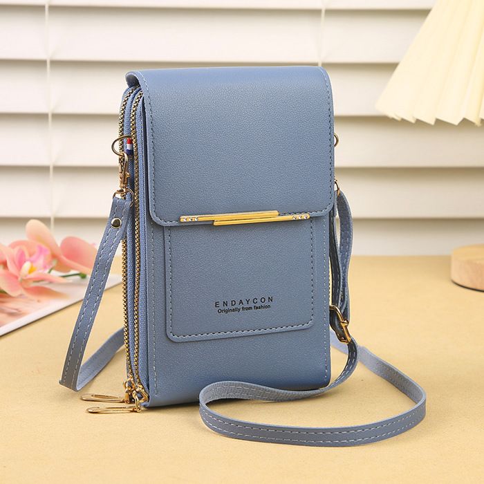 Petit Sac Bandoulière Bleu En Cuir PU - Excellent état - Taille Small