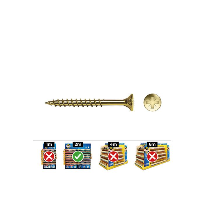 Boîte à vis CELO Vlox 100 Unités Fraisée (6 x 60 mm)