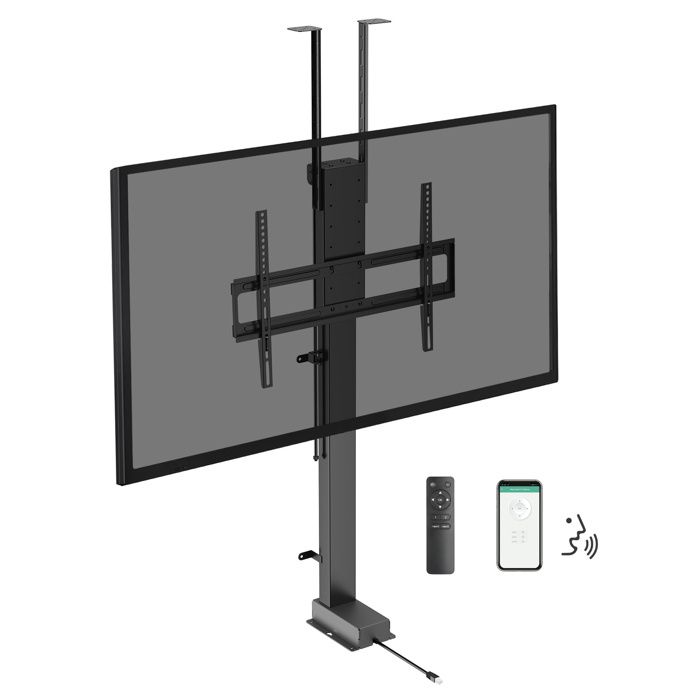 SUPPORTS TV MOTORISES - KIMEX - Support motorisé écran TV 43 - 88 sol/plafond Connecté - 018-6065W - Noir