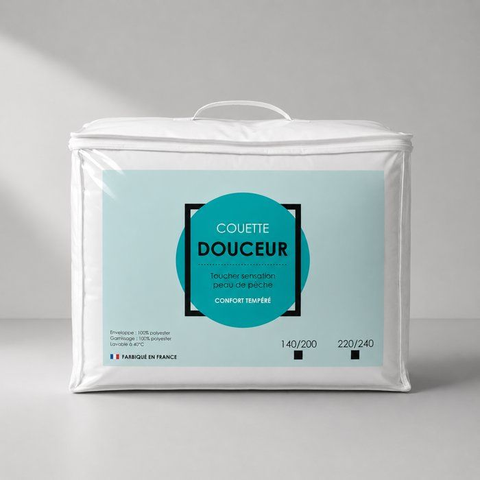 Couette Douceur Tempérée - BLANREVE - 100 % Polyester - 220 x 240 cm - Blanc